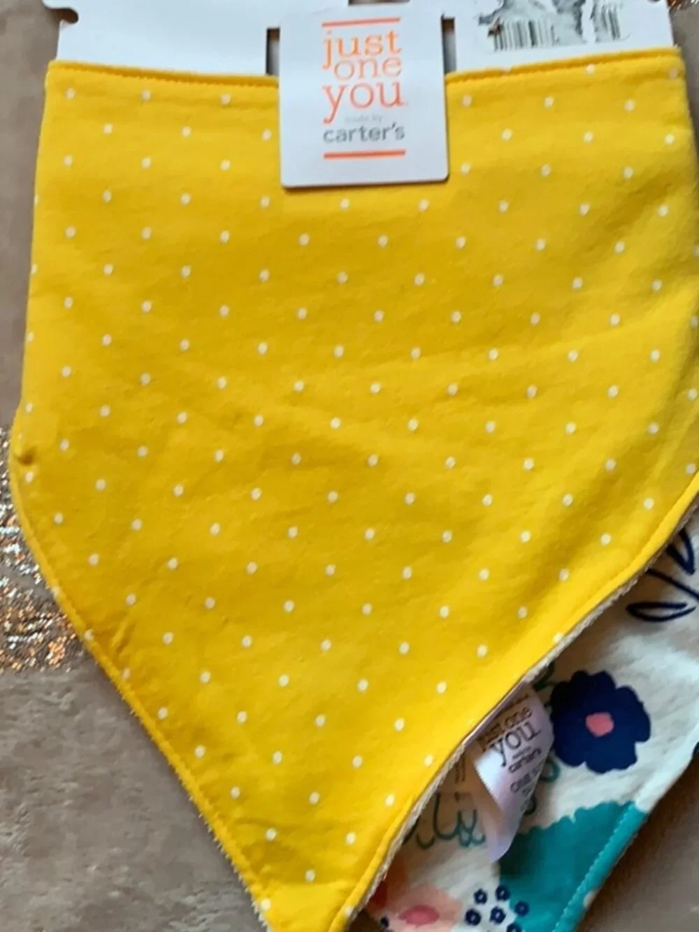 Just One You By Carter's Baby Girl Floral and Polka Dot Bandana Bibs